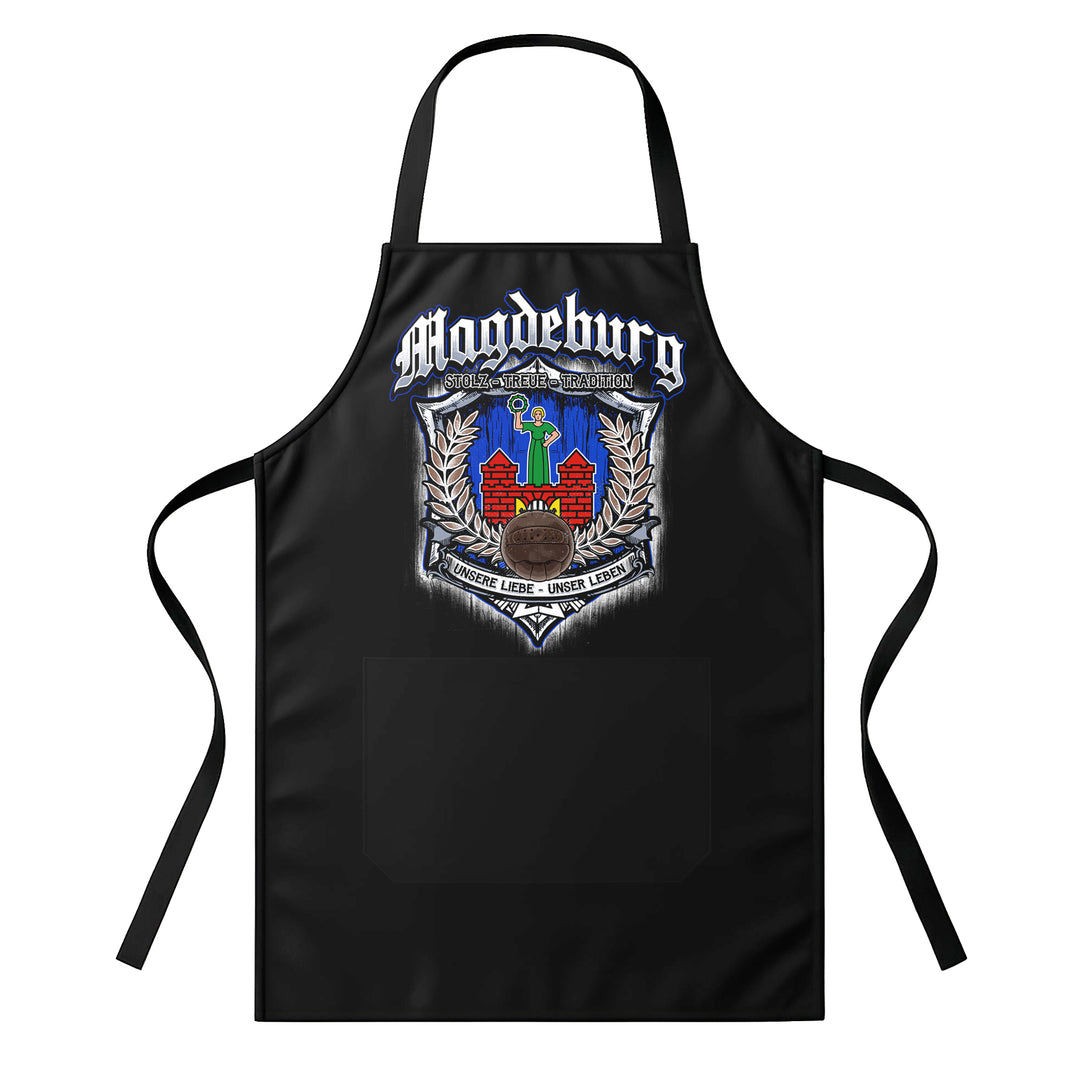 Grillschürze – „Für immer Magdeburg“ – BBQ Schürze mit Spruch für Männer