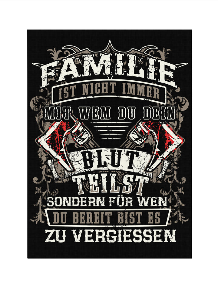 Familie Leinwand | Familie Bild Wikinger Axt Zusammenhalt Deko