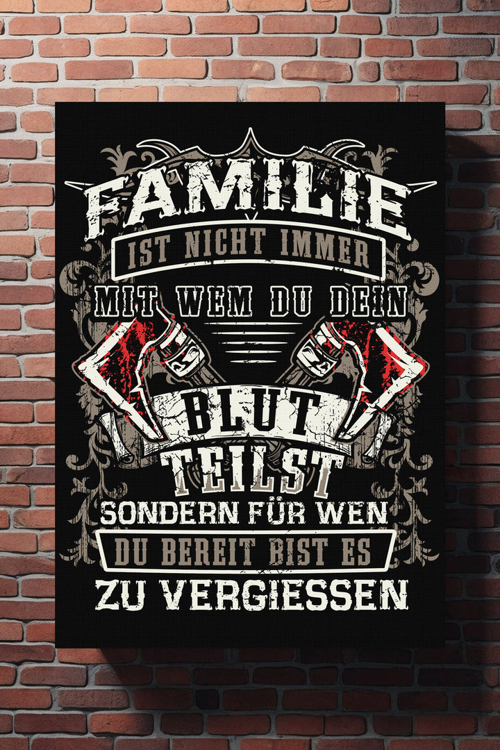 Familie Leinwand | Familie Bild Wikinger Axt Zusammenhalt Deko