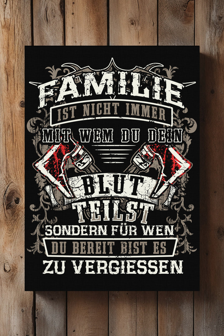 Familie Leinwand | Familie Bild Wikinger Axt Zusammenhalt Deko