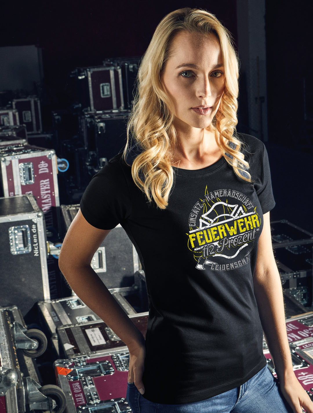 Feuerwehr Damen T-Shirt | Held Freiwillige FFW Firefighter | M10
