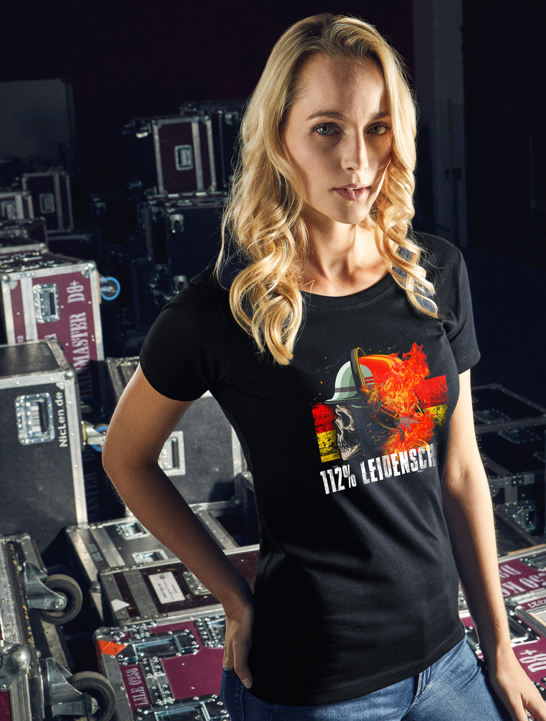 Feuerwehr Damen T-Shirt | Held Freiwillige FFW Firefighter | M11