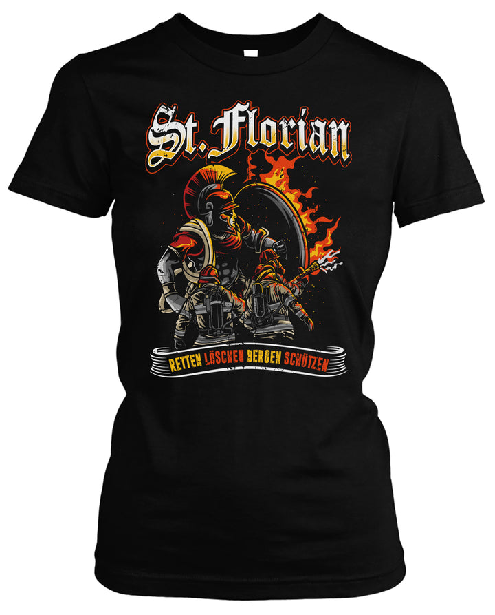 Feuerwehr Damen T-Shirt | Held Freiwillige FFW Firefighter | M12