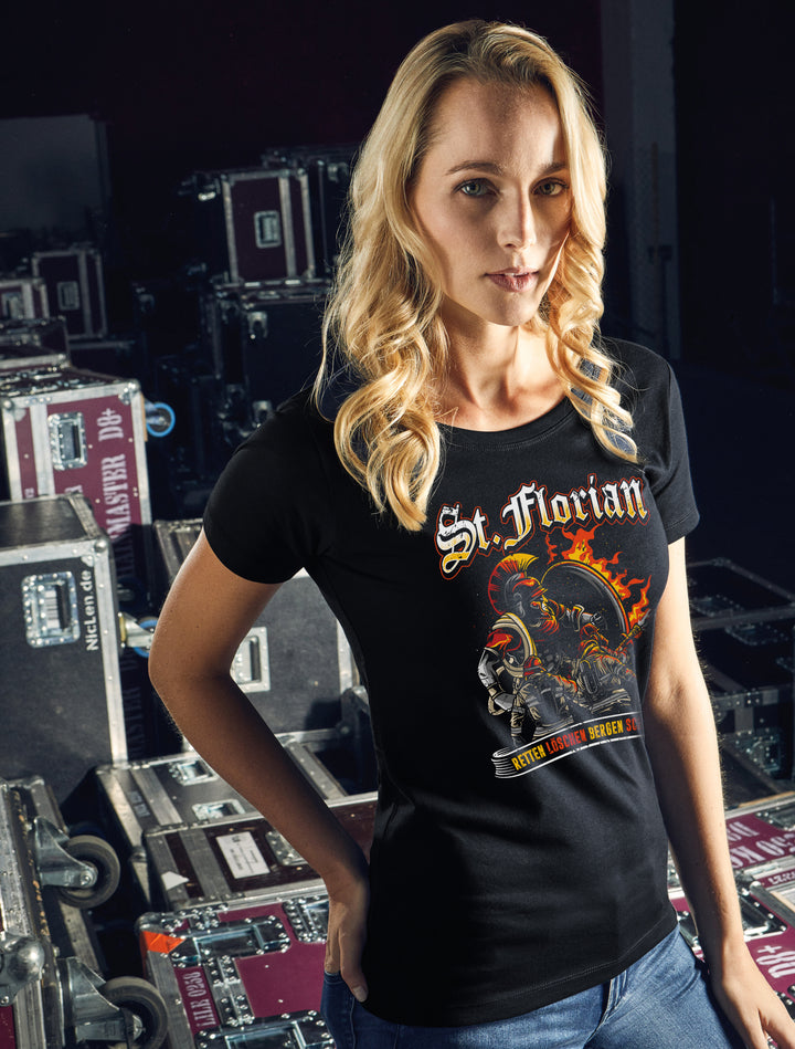 Feuerwehr Damen T-Shirt | Held Freiwillige FFW Firefighter | M12