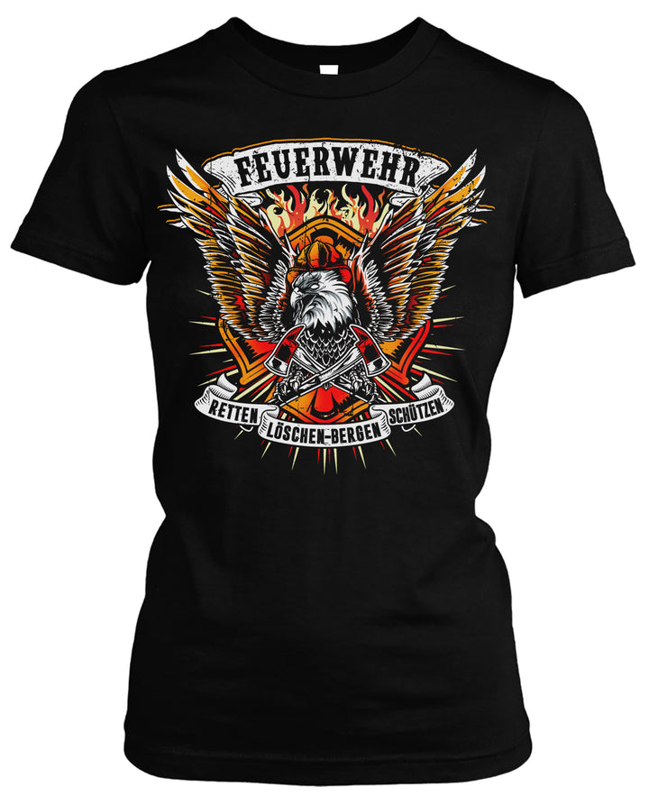 Feuerwehr Damen T-Shirt | Held Freiwillige FFW Firefighter | M13