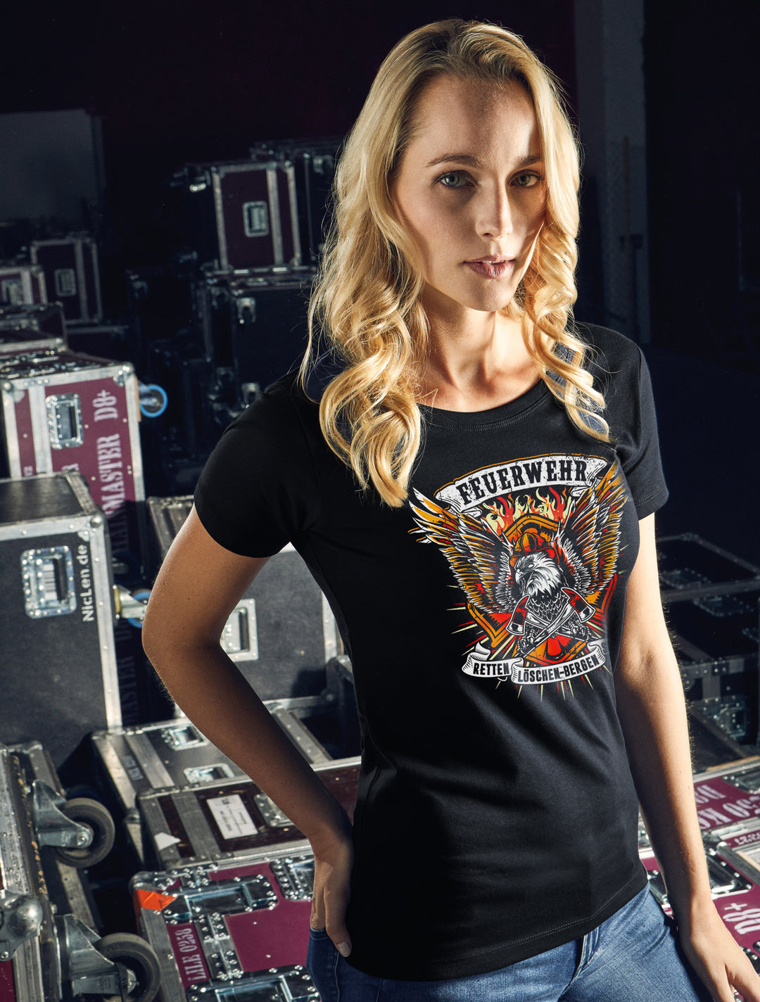 Feuerwehr Damen T-Shirt | Held Freiwillige FFW Firefighter | M13