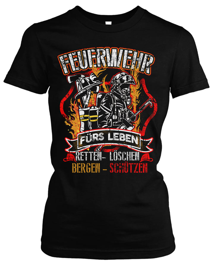 Feuerwehr Damen T-Shirt | Held Freiwillige FFW Firefighter | M14