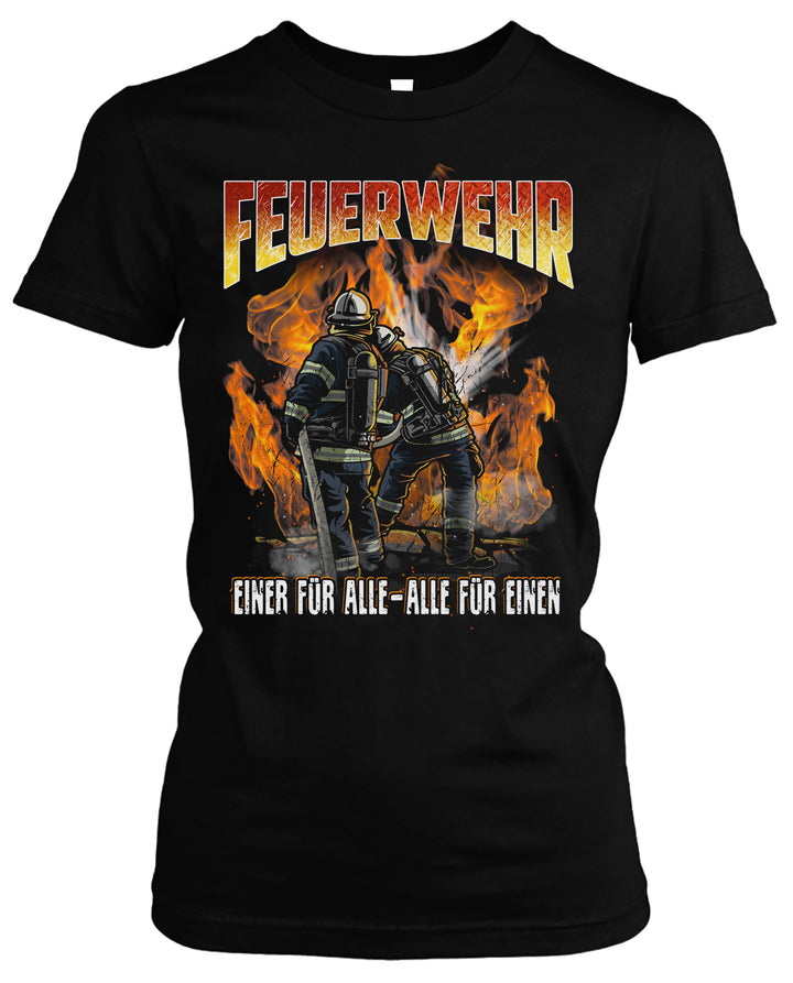 Feuerwehr Damen T-Shirt | Held Freiwillige FFW Firefighter | M15