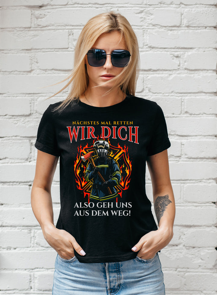 Feuerwehr Damen T-Shirt | Held Freiwillige FFW Firefighter | M16