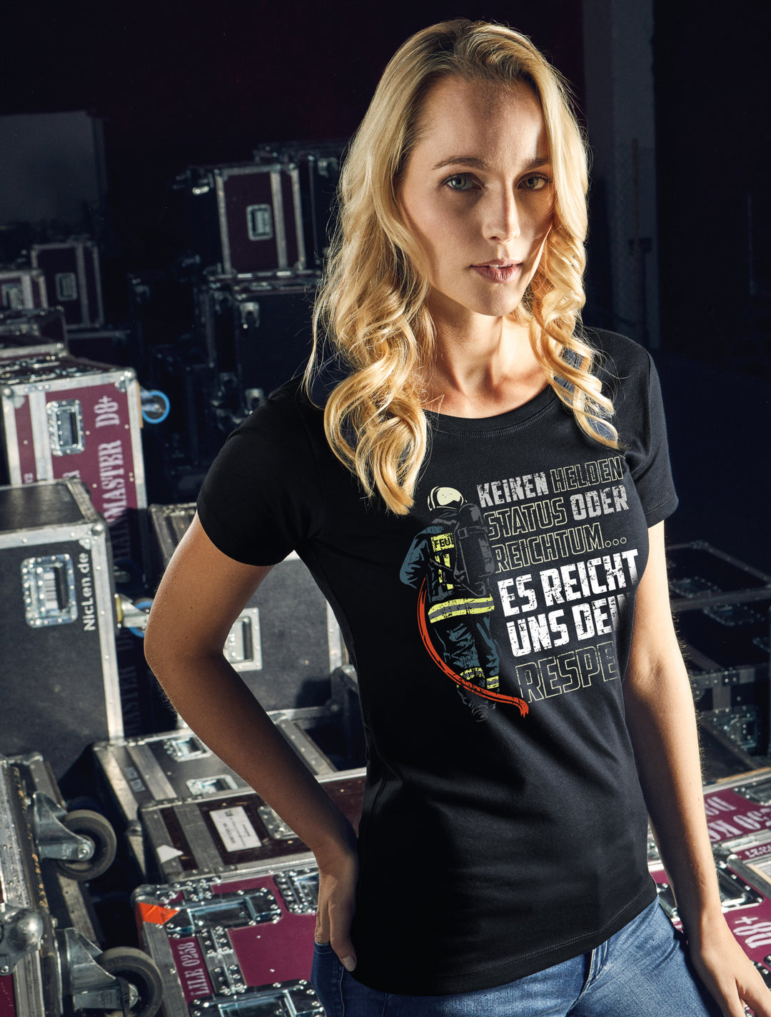 Feuerwehr Damen T-Shirt | Held Freiwillige FFW Firefighter | M17