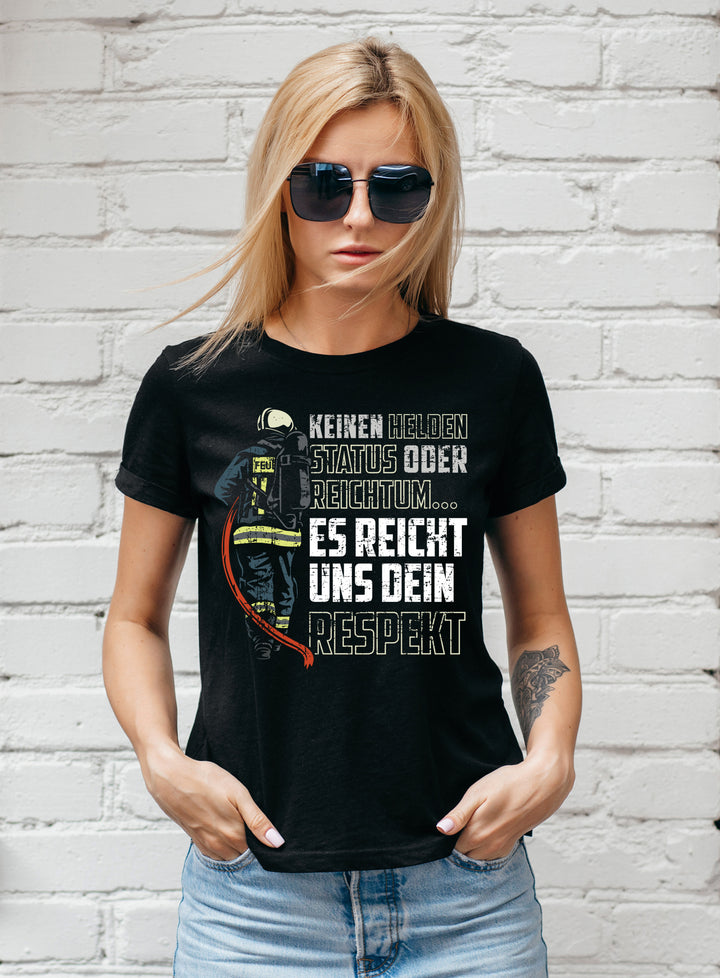 Feuerwehr Damen T-Shirt | Held Freiwillige FFW Firefighter | M17