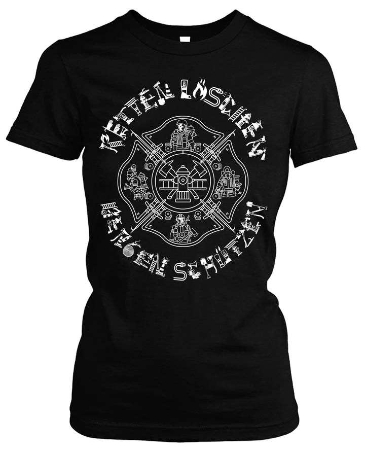 Feuerwehr Damen T-Shirt | Held Freiwillige FFW Firefighter | M18