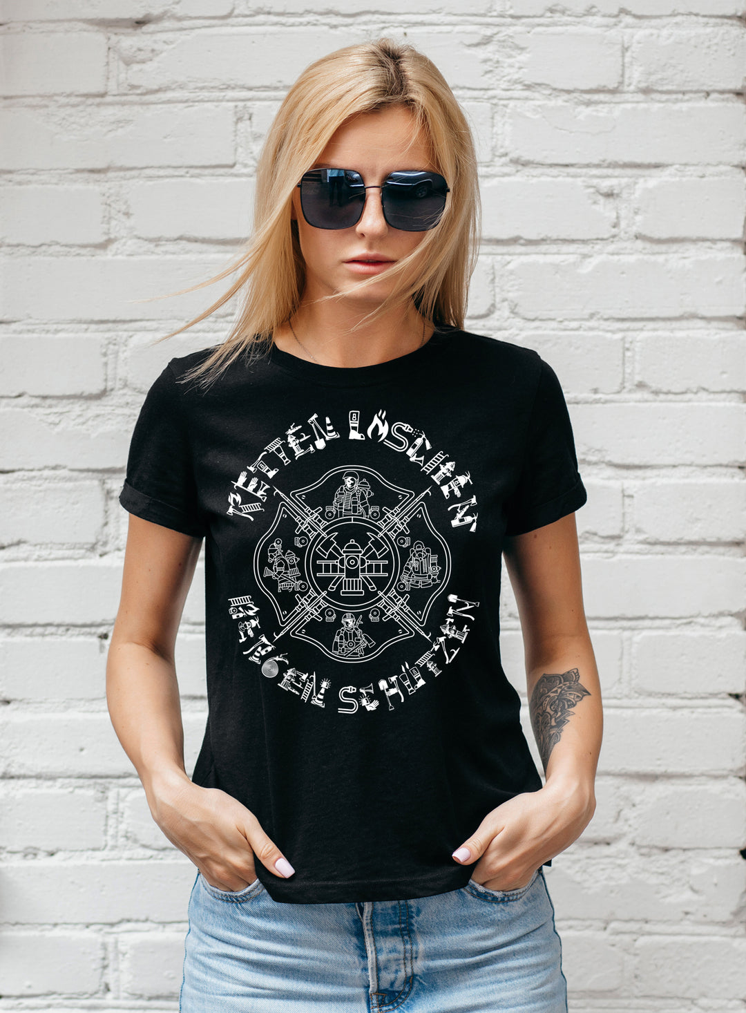 Feuerwehr Damen T-Shirt | Held Freiwillige FFW Firefighter | M18