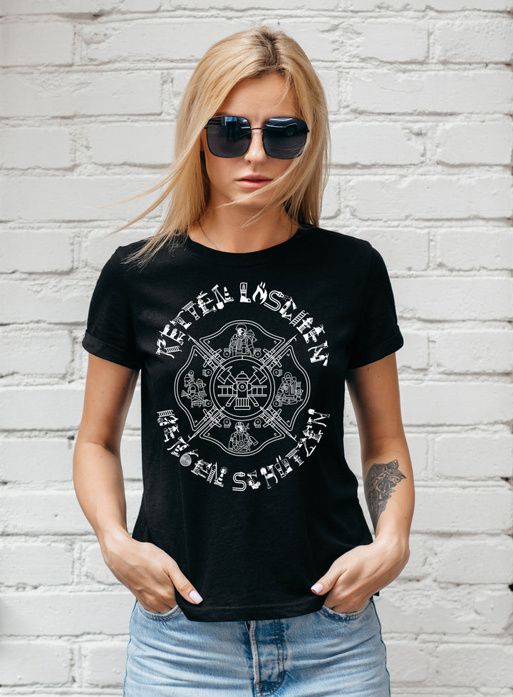 Feuerwehr Damen T-Shirt | Held Freiwillige FFW Firefighter | M18