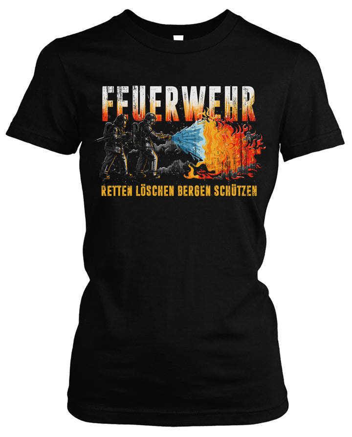 Feuerwehr Damen T-Shirt | Held Freiwillige FFW Firefighter | M19