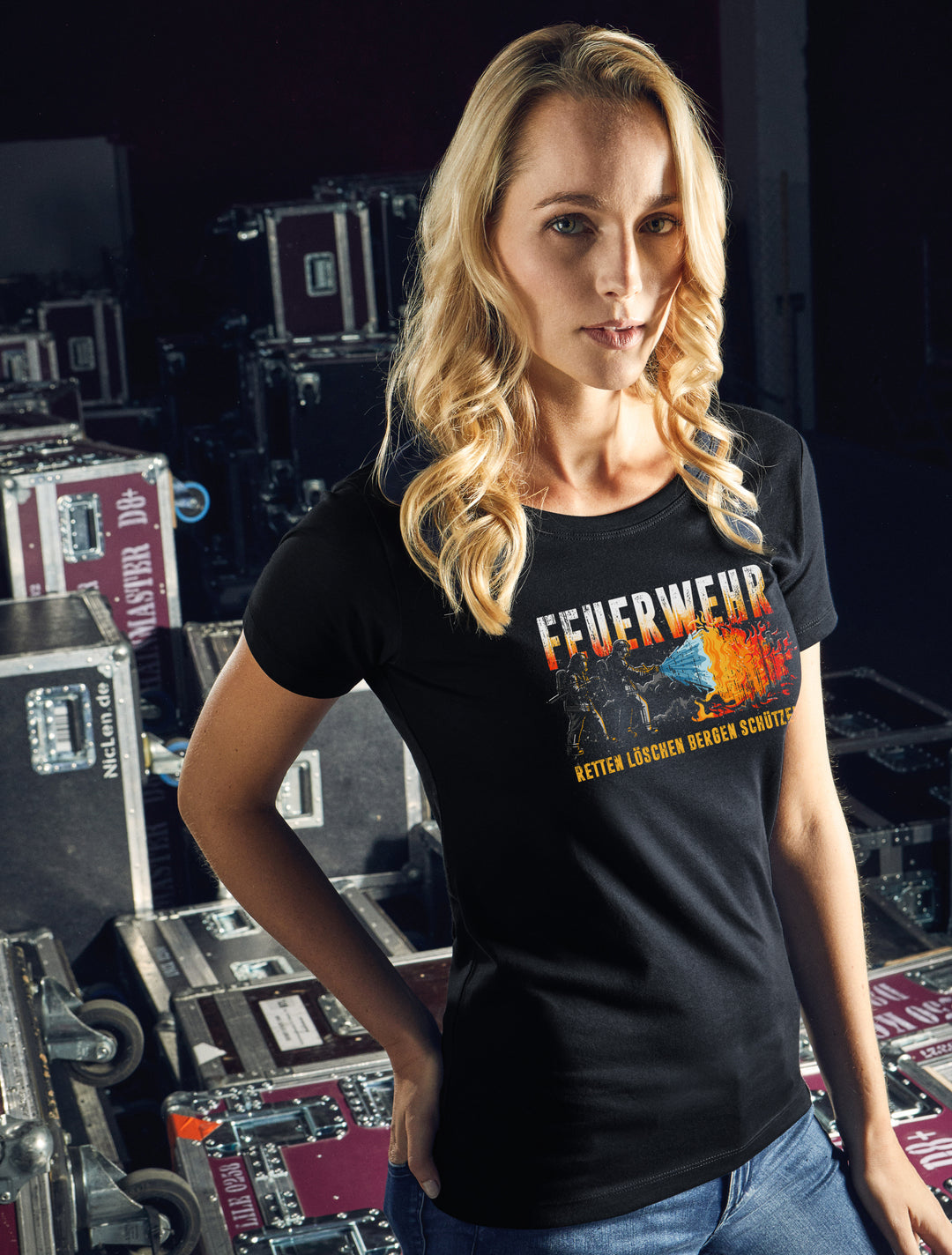 Feuerwehr Damen T-Shirt | Held Freiwillige FFW Firefighter | M19