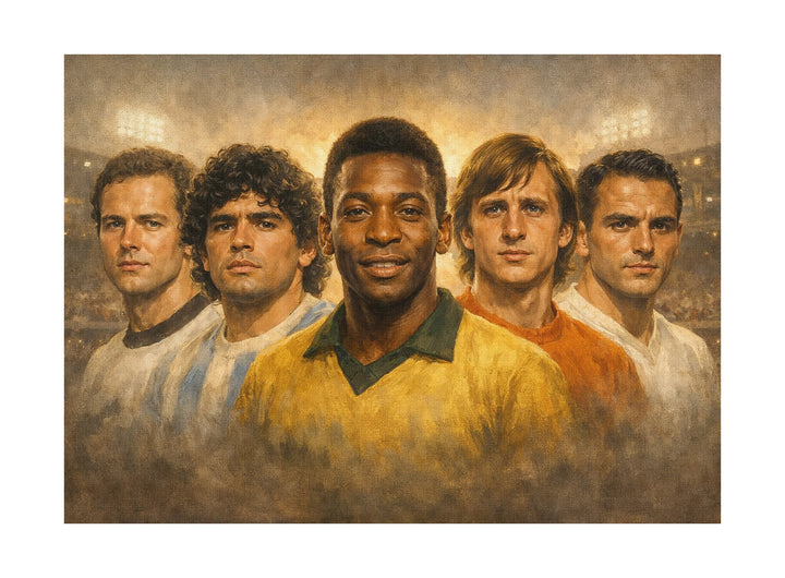 Football Legends Leinwand | Fußball Legenden Bild Retro Spieler Stadion WM