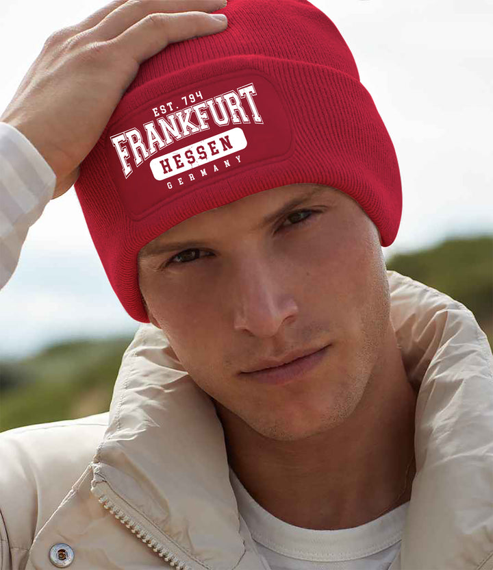 College City Frankfurt Mütze | Hessen FFM Wintermütze | Patch Beanie
