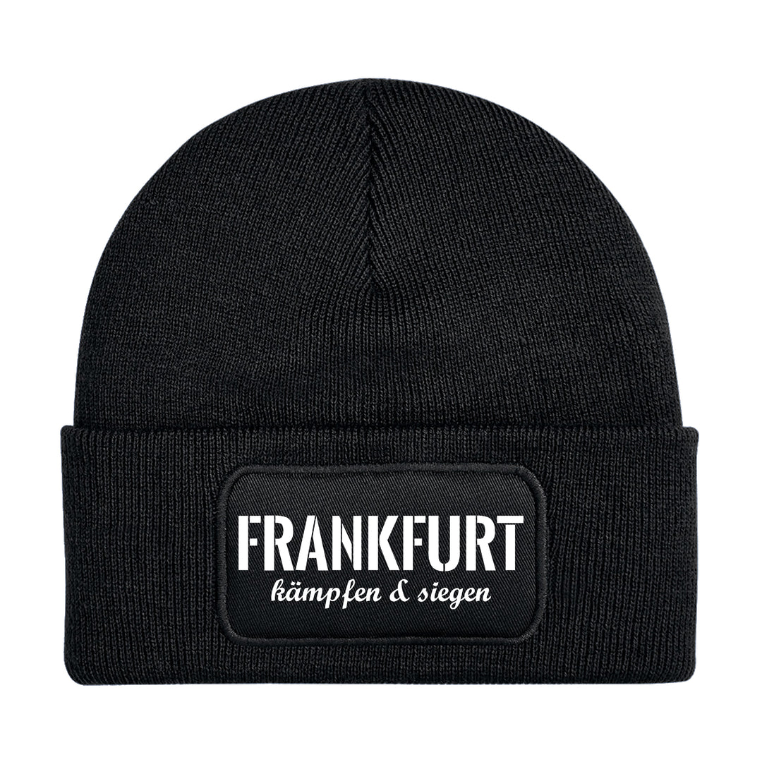 Frankfurt Kämpfen & Siegen Mütze | FFM Hessen Wintermütze | Patch Beanie M3