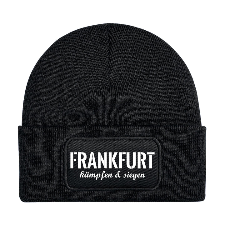 Frankfurt Kämpfen & Siegen Mütze | FFM Hessen Wintermütze | Patch Beanie M3