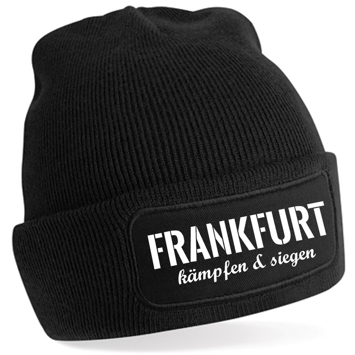 Frankfurt Kämpfen & Siegen Mütze | FFM Hessen Wintermütze | Patch Beanie M3