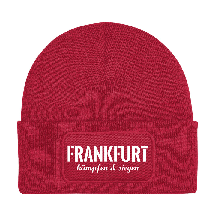 Frankfurt Kämpfen & Siegen Mütze | FFM Hessen Wintermütze | Patch Beanie M3