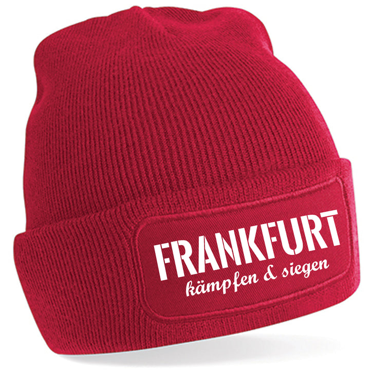 Frankfurt Kämpfen & Siegen Mütze | FFM Hessen Wintermütze | Patch Beanie M3
