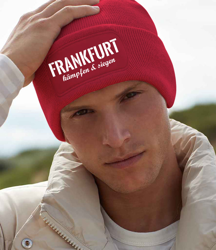Frankfurt Kämpfen & Siegen Mütze | FFM Hessen Wintermütze | Patch Beanie M3
