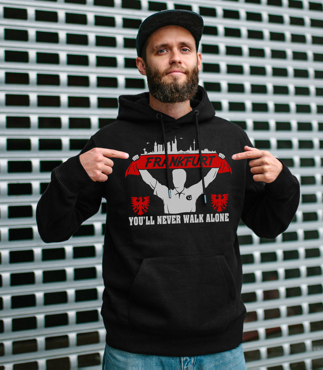 Frankfurt Support Kapuzenpullover | Skyline Fussball City Fanartikel