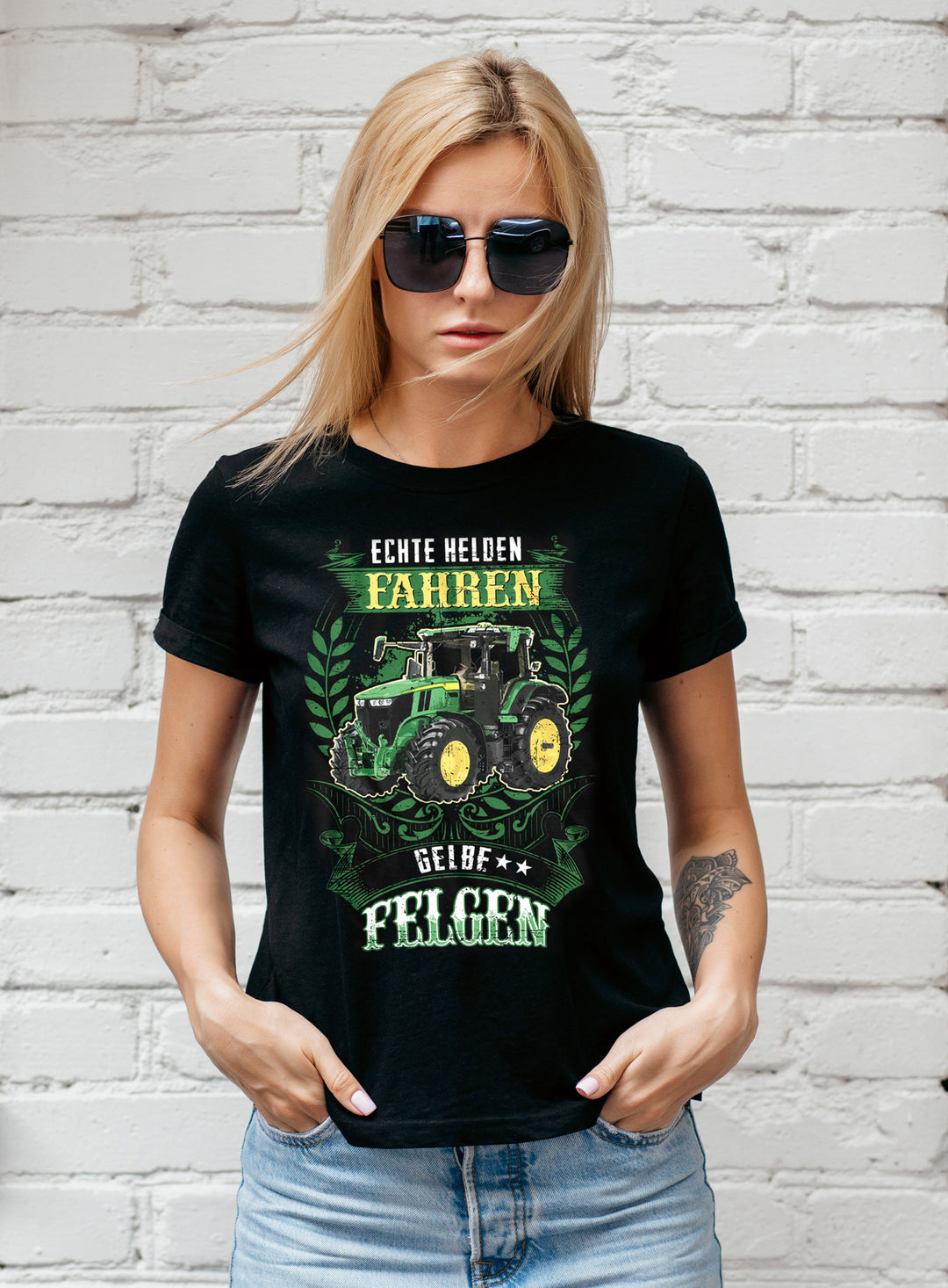 Gelbe Felgen Damen T-Shirt | Landwirt Traktor Bauer