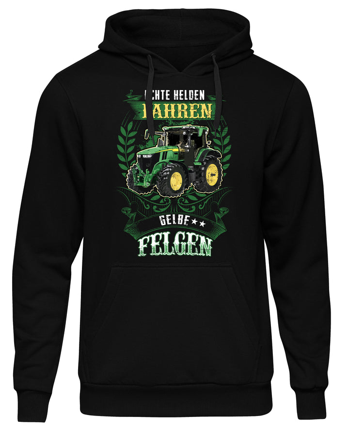 Gelbe Felgen Kapuzenpullover | Landwirt Traktor Bauer