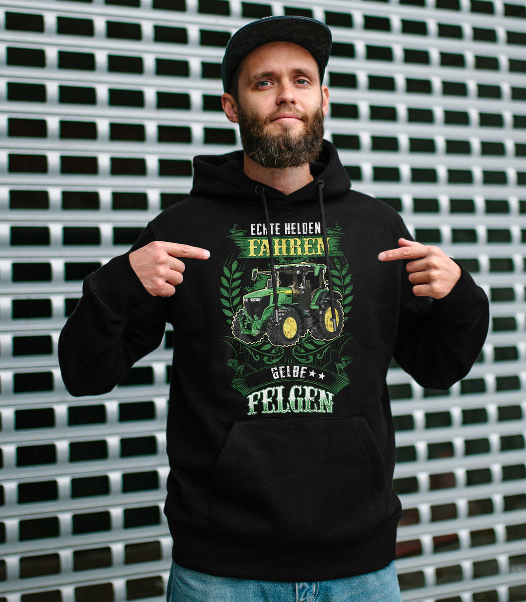 Gelbe Felgen Kapuzenpullover | Landwirt Traktor Bauer