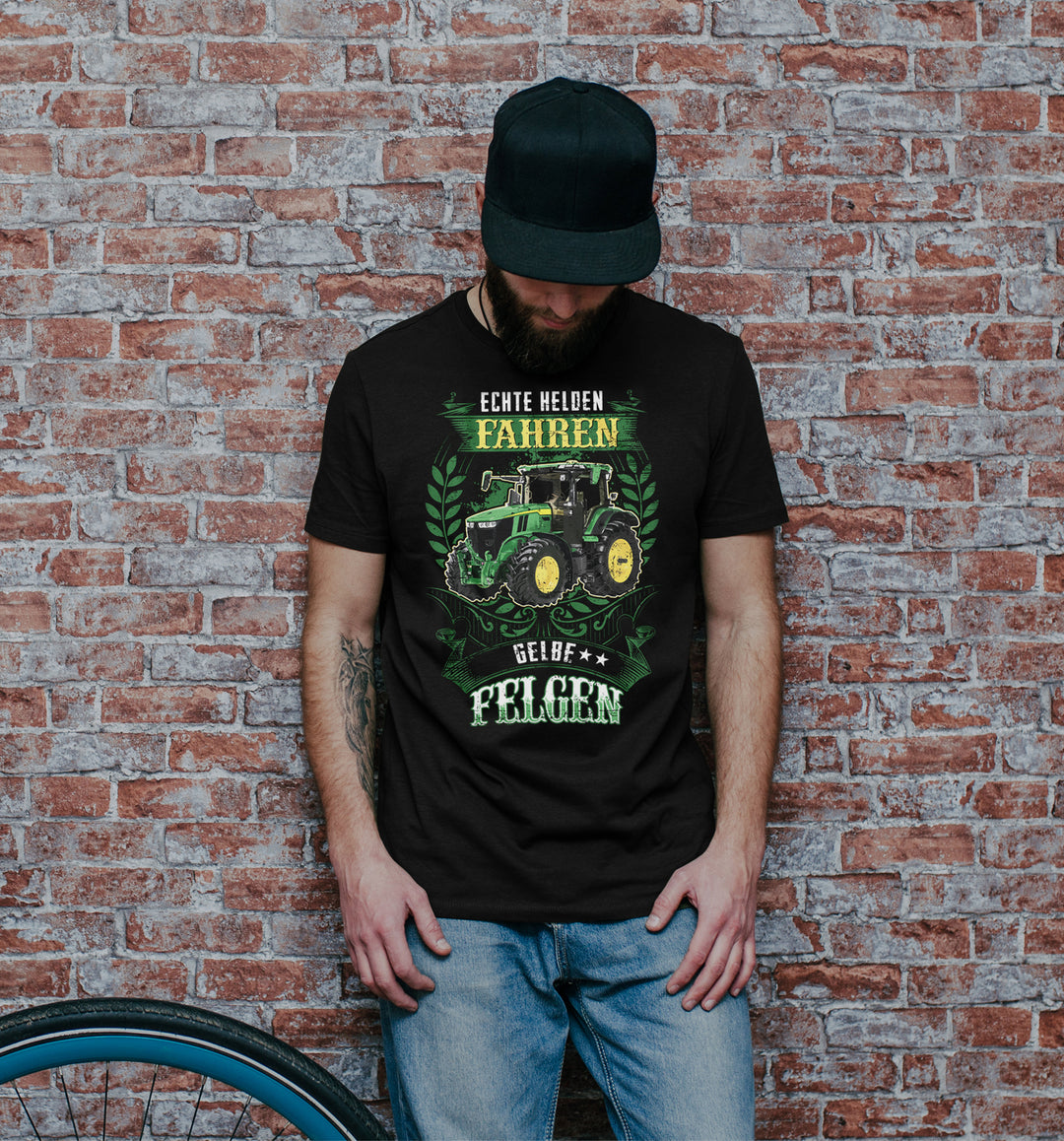 Gelbe Felgen T-Shirt | Landwirt Traktor Bauer