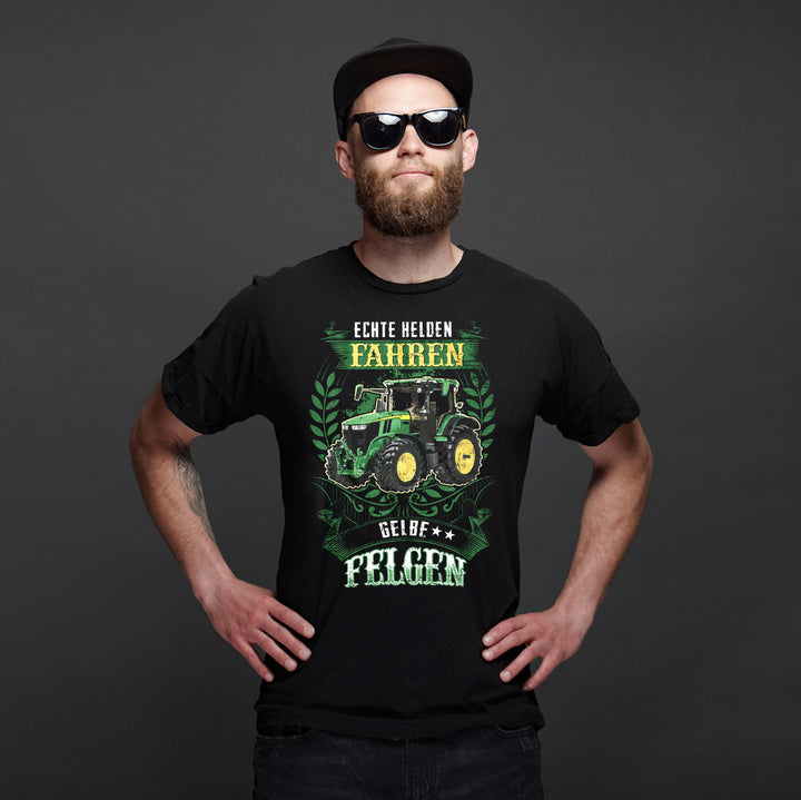 Gelbe Felgen T-Shirt | Landwirt Traktor Bauer