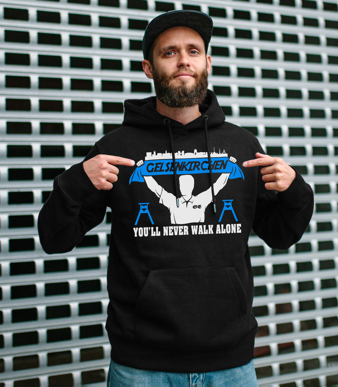 Gelsenkirchen Support Kapuzenpullover | Skyline Fussball Ruhrpott Fanartikel