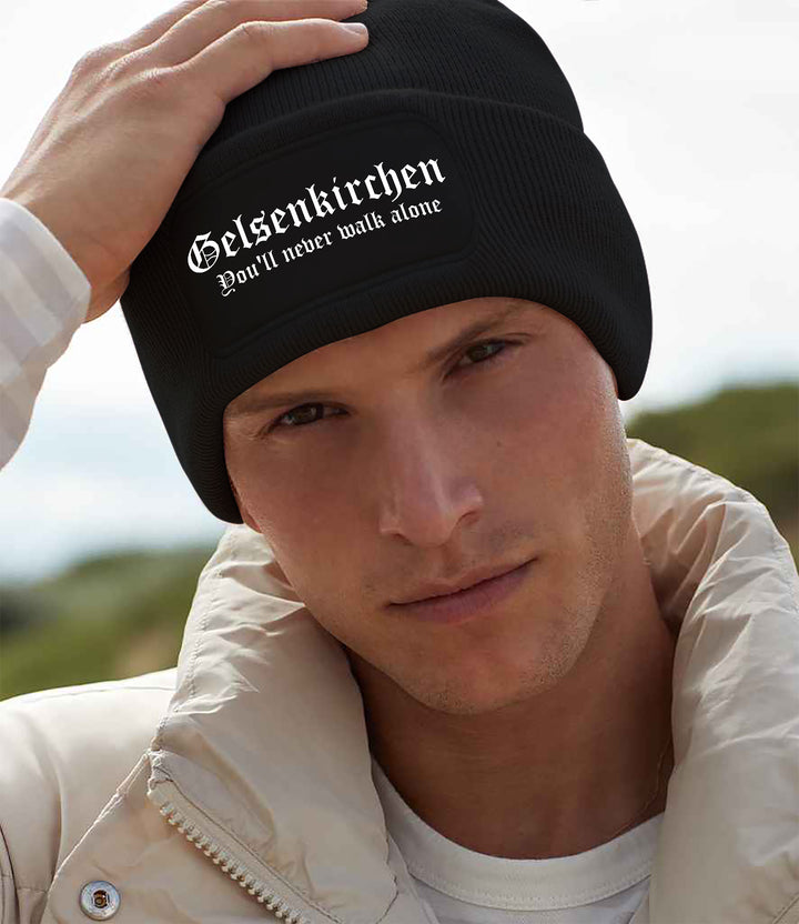 Gelsenkirchen Never Walk Alone Mütze | Ruhrpott NRW Wintermütze | Patch Beanie