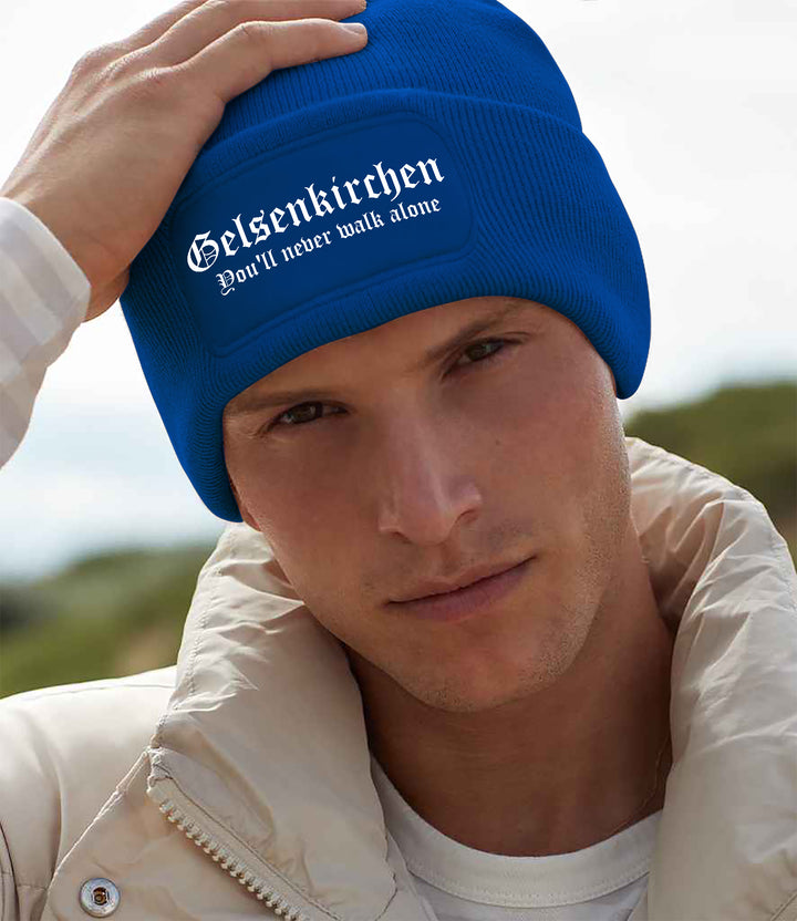 Gelsenkirchen Never Walk Alone Mütze | Ruhrpott NRW Wintermütze | Patch Beanie