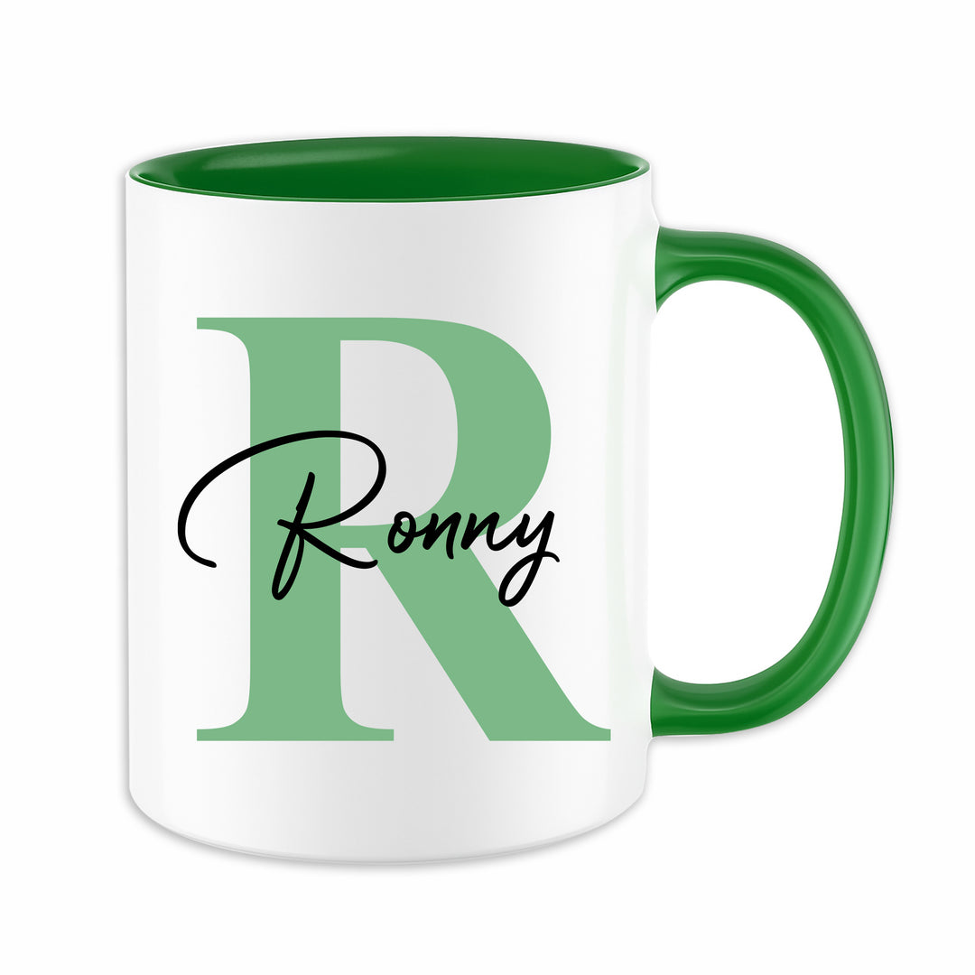 Personalisierte Tasse mit Name & Initiale | Kaffeetasse Geschenk Geburtstag Weihnachten Valentinstag Kollegen Familie