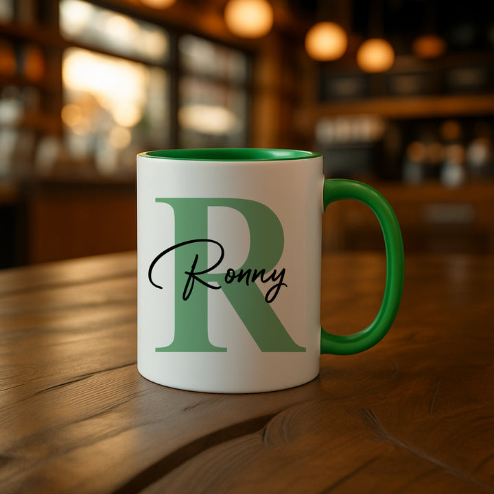 Personalisierte Tasse mit Name & Initiale | Kaffeetasse Geschenk Geburtstag Weihnachten Valentinstag Kollegen Familie
