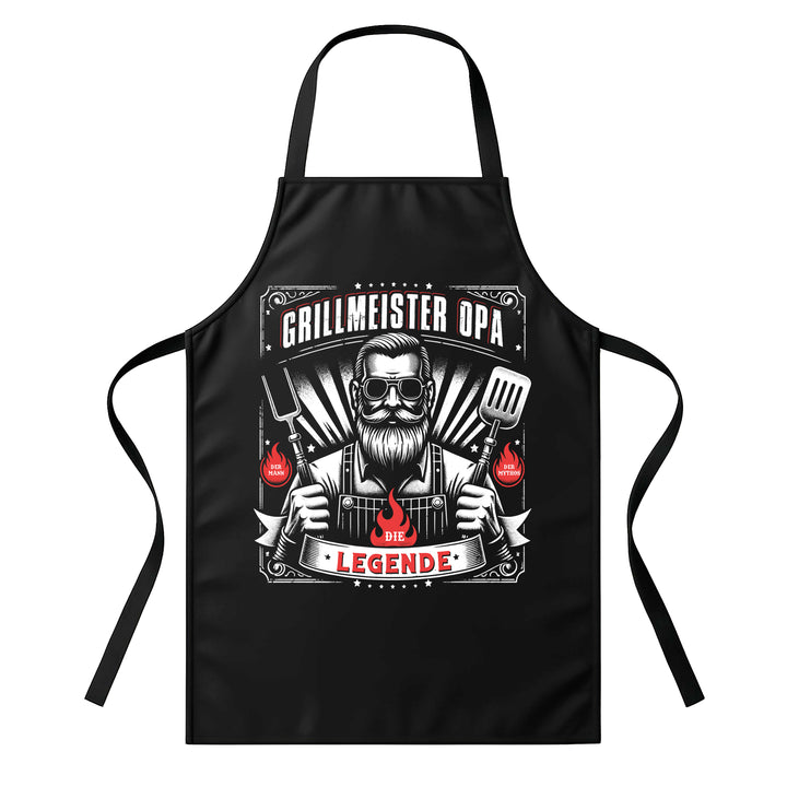 Grillschürze – „GRILLMEISTER OPA“ – BBQ Schürze mit Spruch für Männer