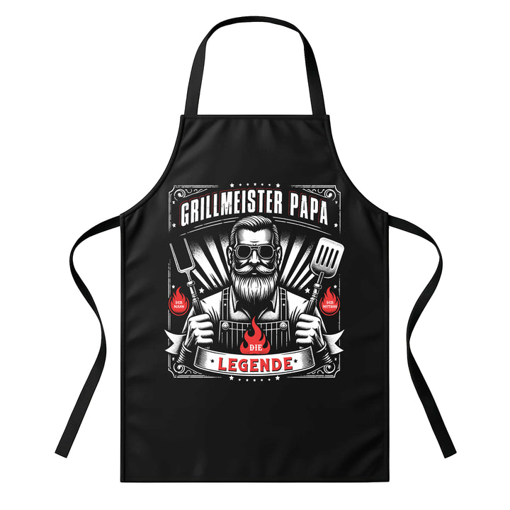 Grillschürze – „GRILLMEISTER PAPA“ – BBQ Schürze mit Spruch für Männer