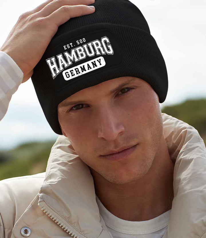 College City Hamburg Mütze | Hansestadt Wintermütze | Patch Beanie