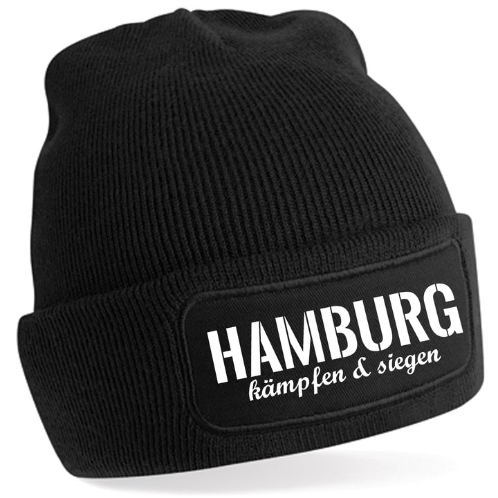 Hamburg Kämpfen & Siegen Mütze | Fußball Wintermütze | Patch Beanie M3