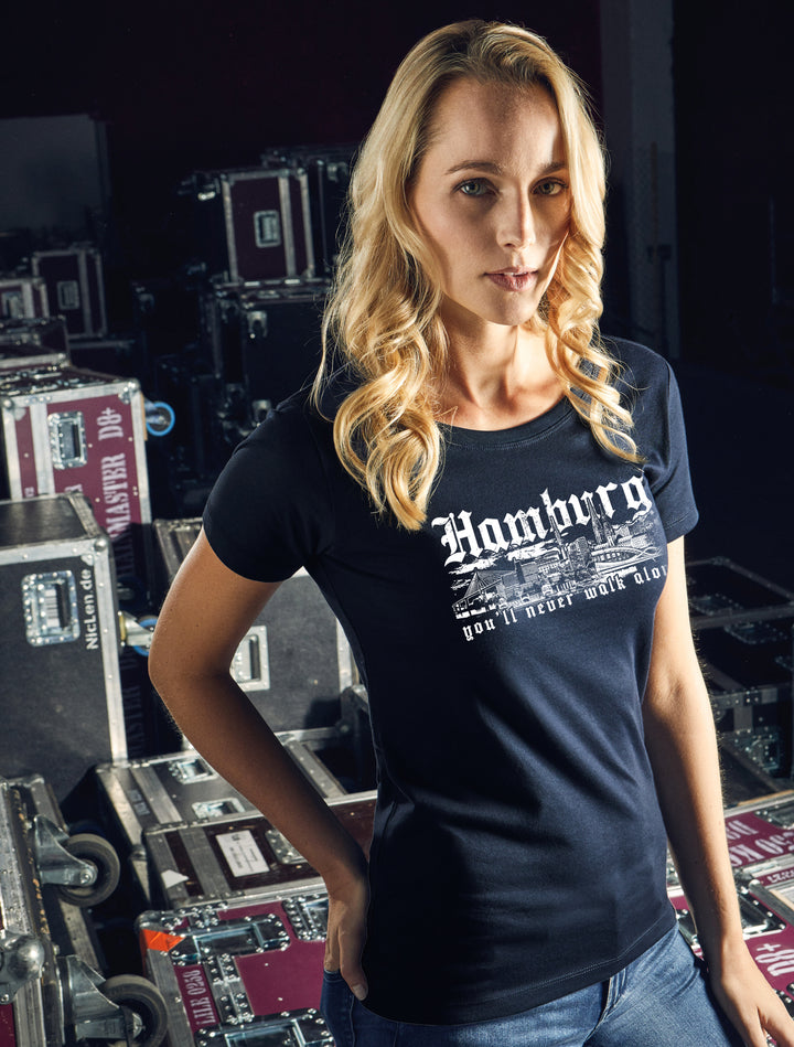 Hamburg Skyline Damen T-Shirt | Fanartikel Fussball | M2