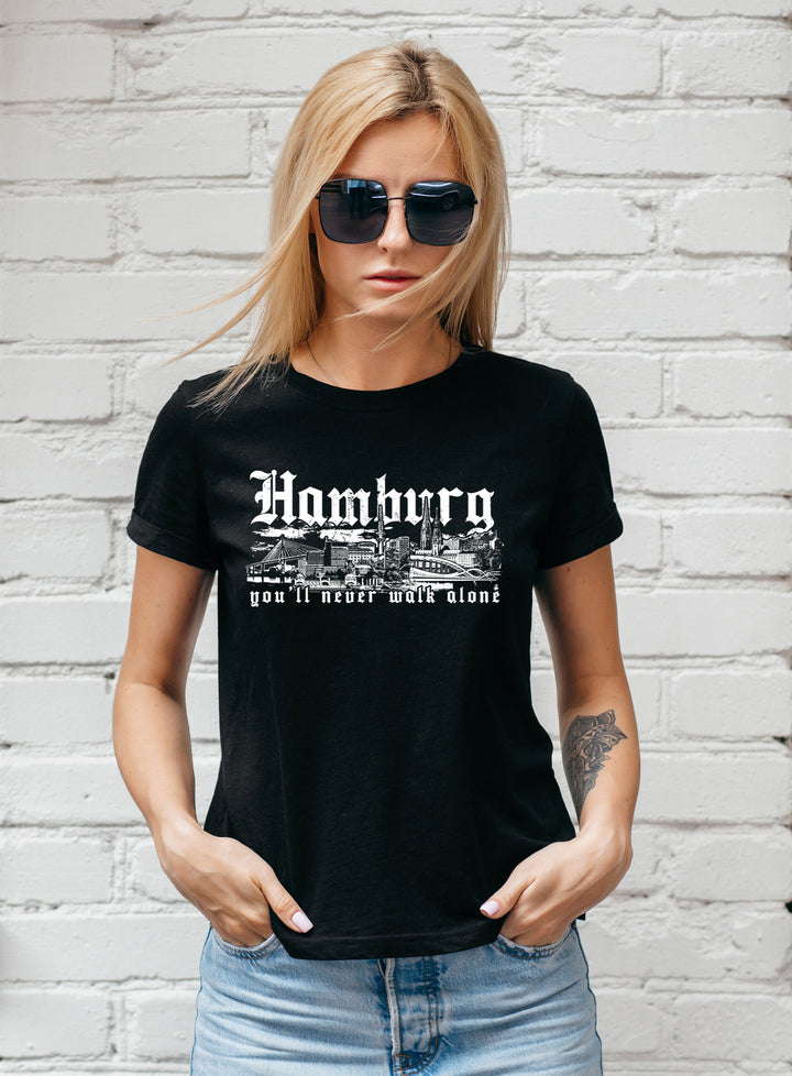 Hamburg Skyline Damen T-Shirt | Fanartikel Fussball | M2
