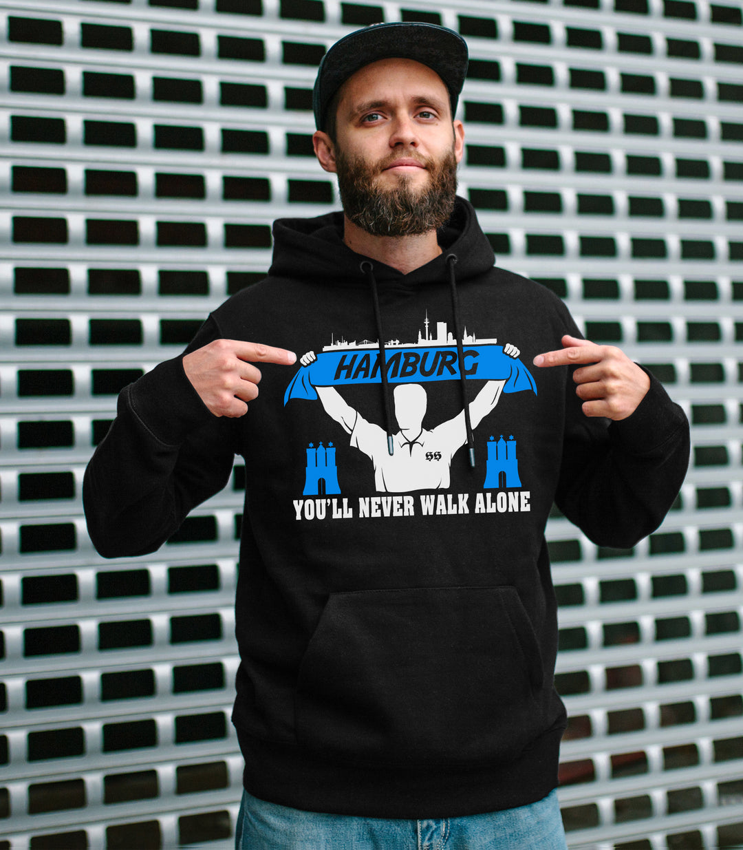 Hamburg Support Kapuzenpullover | Skyline Fussball City Fanartikel