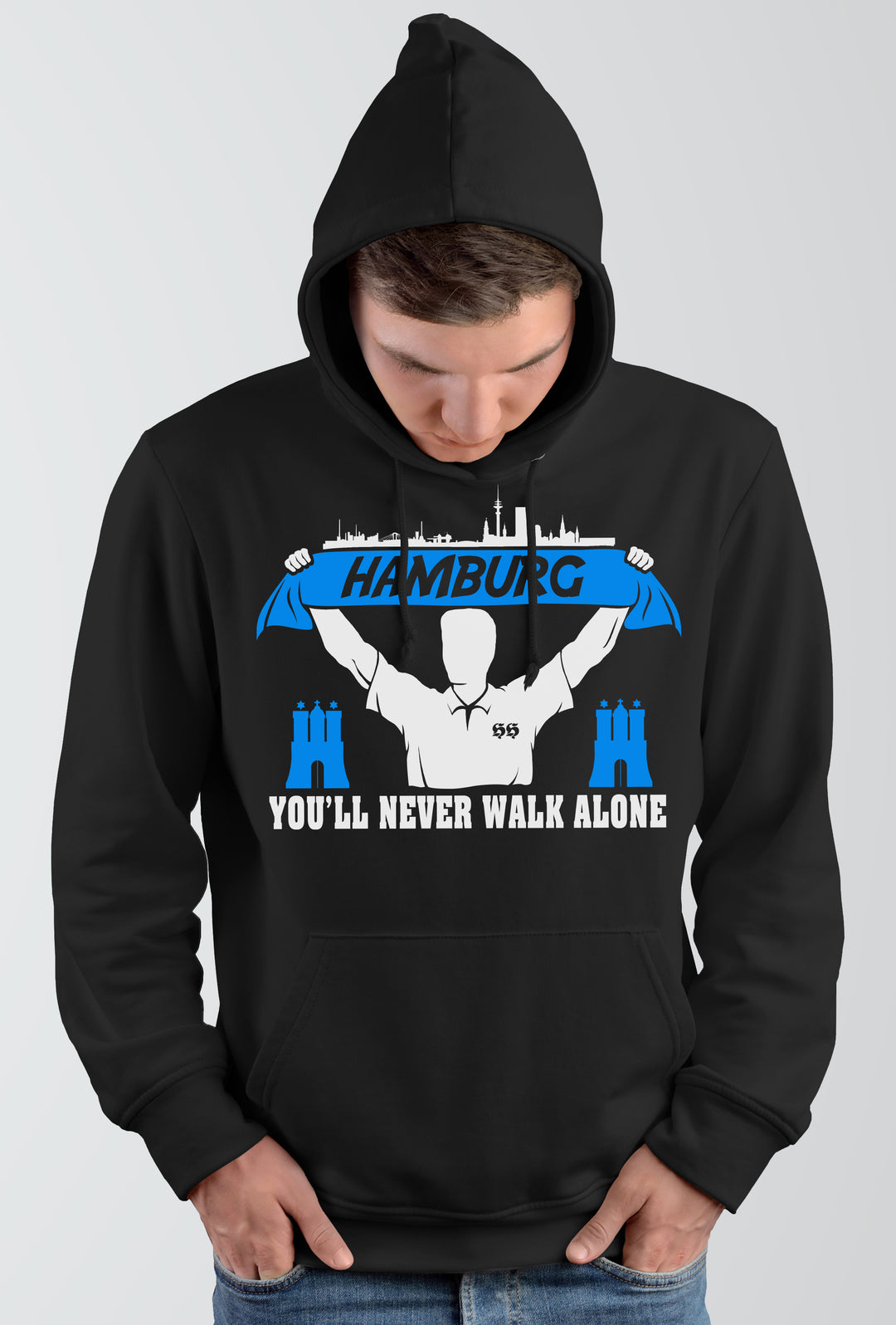 Hamburg Support Kapuzenpullover | Skyline Fussball City Fanartikel