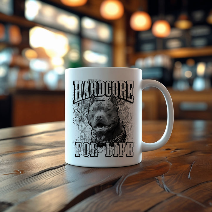 Hardcore for Life Tasse | Kaffeebecher Pitbull Kaffeetasse Hardcore