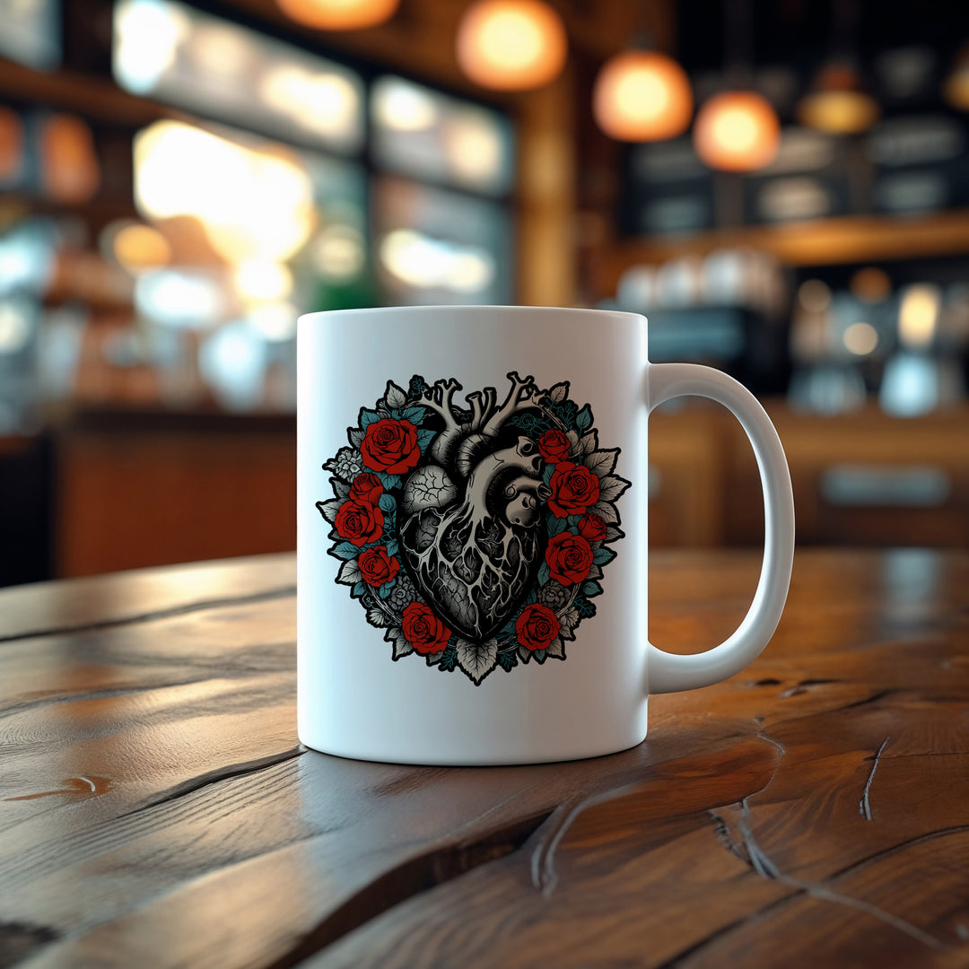 Heart Roses Tasse | Kaffeebecher Herz Rosen Geschenkidee | M1