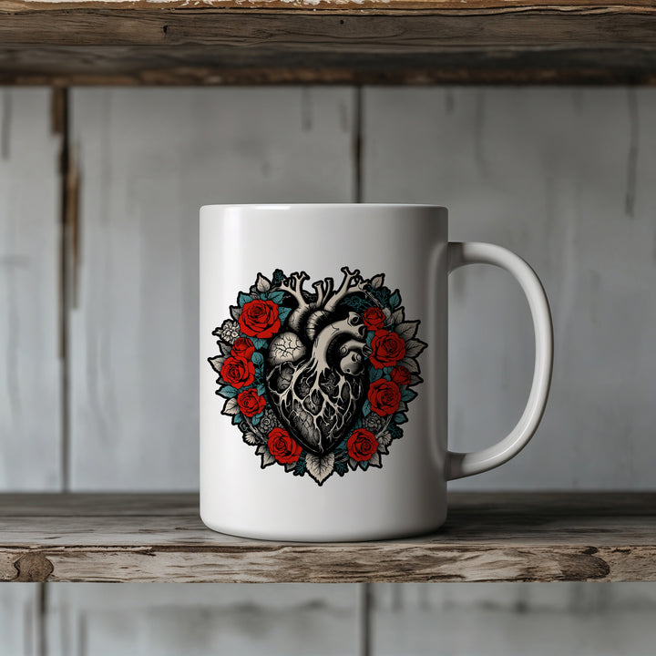 Heart Roses Tasse | Kaffeebecher Herz Rosen Geschenkidee | M1